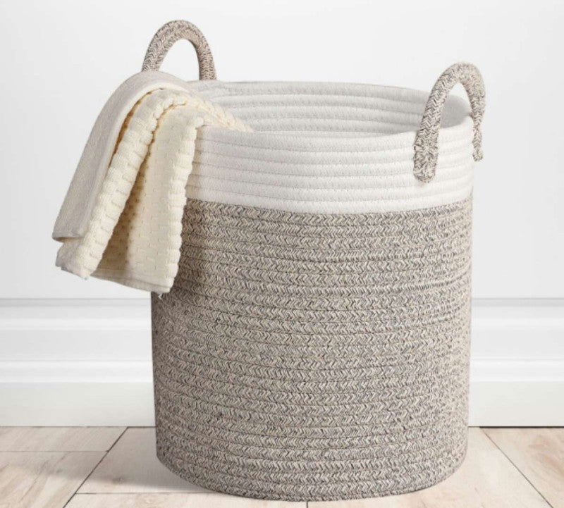 Cotton fabric woven storage basket - Grand Goldman