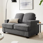 Couches for Living Room, 82” Cozy Teddy Fleece Couch Sofa for Living Room/Bedroom/Office/Apartment, Sofa Bed for Small Spaces, Removable Futon Couch Cover, Easy Assembly, Beige - Grand Goldman