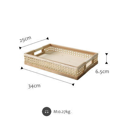 Country Style Woven Basket With Handles Bakery Cabinets Bread Storage Baskets - Grand Goldman