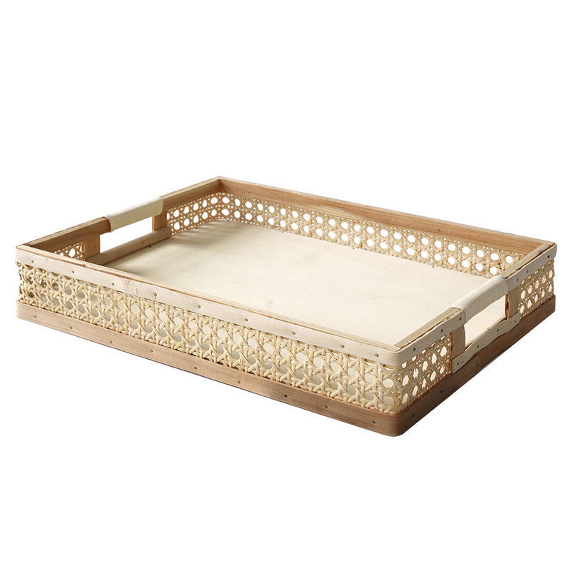 Country Style Woven Basket With Handles Bakery Cabinets Bread Storage Baskets - Grand Goldman