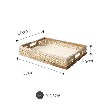 Country Style Woven Basket With Handles Bakery Cabinets Bread Storage Baskets - Grand Goldman