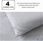 CozyLux Queen Comforter Set - 3 Pieces Light Grey Soft Luxury Cationic Dyeing Queen Comforter for All Season, Light Gray Breathable Lightweight Fluffy Bedding Sets with 1 Comforter and 2 Pillow Shams - Grand Goldman
