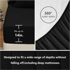 CozyLux Queen Comforter Set - 7 Pieces Bed in a Bag Set Black, Bedding Sets Queen with All Season Quilted Comforter, Flat Sheet, Fitted Sheet, Pillowcases, Black, Queen - Grand Goldman