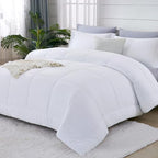 CozyLux Queen Size Comforter Sets - Black Comforter Queen Size, 3 Pieces Box Stitched Soft Lightweight Bed Set, All Season Bedding Sets with 1 Down Alternative Comforter and 2 Pillow Shams - Grand Goldman