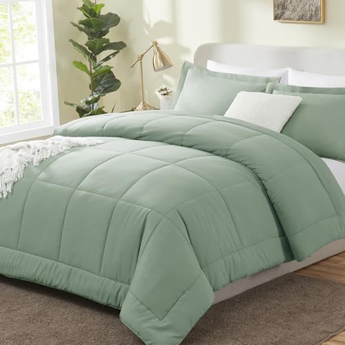 CozyLux Queen Size Comforter Sets - Black Comforter Queen Size, 3 Pieces Box Stitched Soft Lightweight Bed Set, All Season Bedding Sets with 1 Down Alternative Comforter and 2 Pillow Shams - Grand Goldman