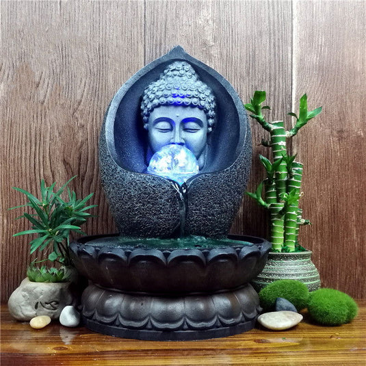 Crafts Creative Buddha Statue Resin Flowing Water Ornament - Grand Goldman