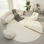 Cream Modern Simple Round Carpet - Grand Goldman