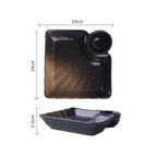 Creative Ceramic Japanese Dumpling Plate With Vinegar Dish - Grand Goldman