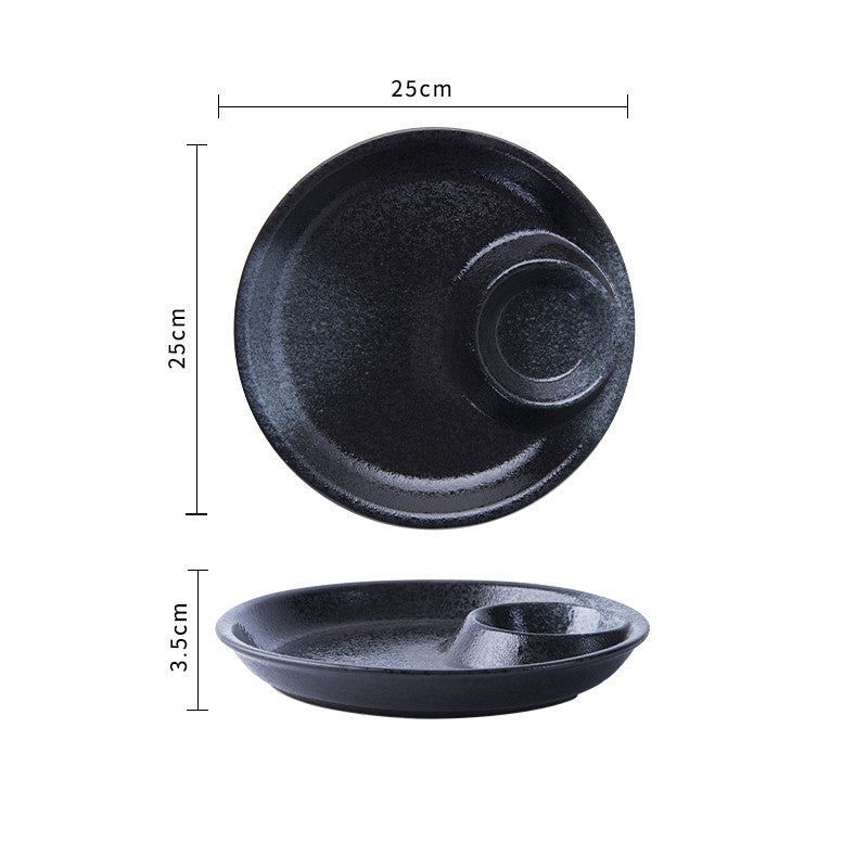 Creative Ceramic Japanese Dumpling Plate With Vinegar Dish - Grand Goldman