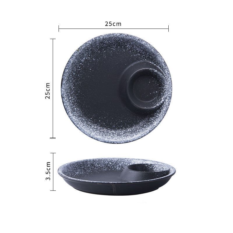 Creative Ceramic Japanese Dumpling Plate With Vinegar Dish - Grand Goldman