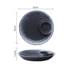 Creative Ceramic Japanese Dumpling Plate With Vinegar Dish - Grand Goldman