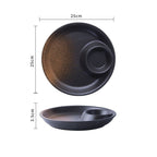 Creative Ceramic Japanese Dumpling Plate With Vinegar Dish - Grand Goldman