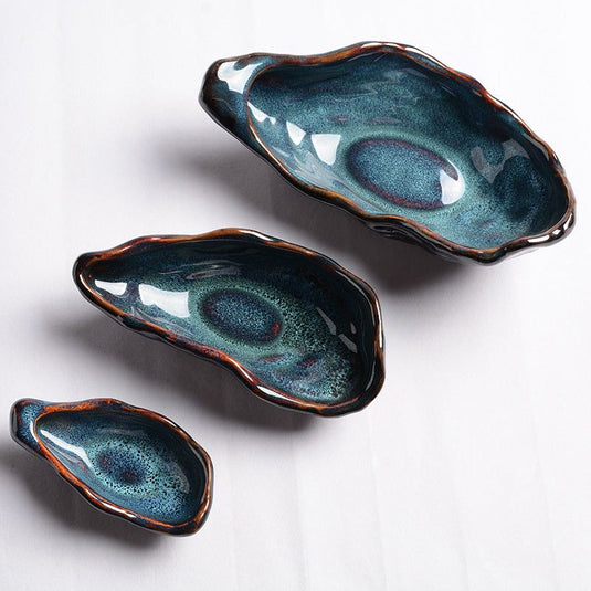 Creative Ceramic Oyster Shaped Tableware Plate - Grand Goldman