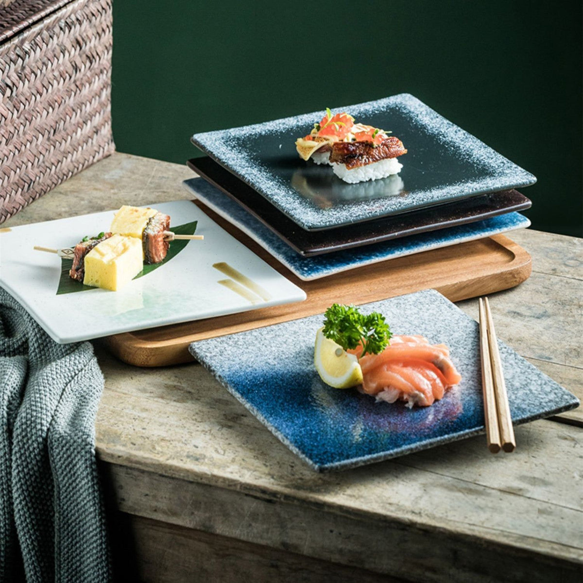 Creative Ceramic Plate Square Household - Grand Goldman