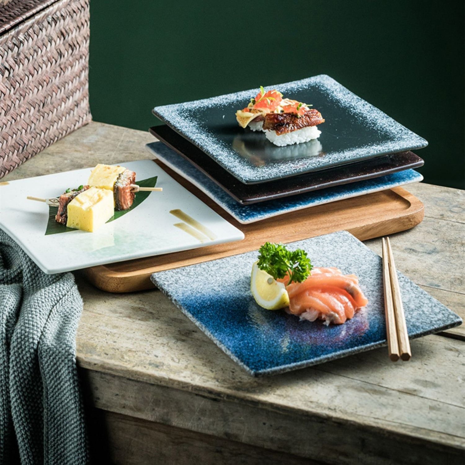 Creative Ceramic Plate Square Household - Grand Goldman