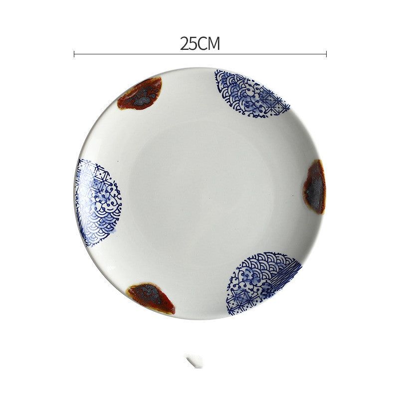Creative Disc Flat Plate Shallow Plate Japanese Ceramic Tableware - Grand Goldman