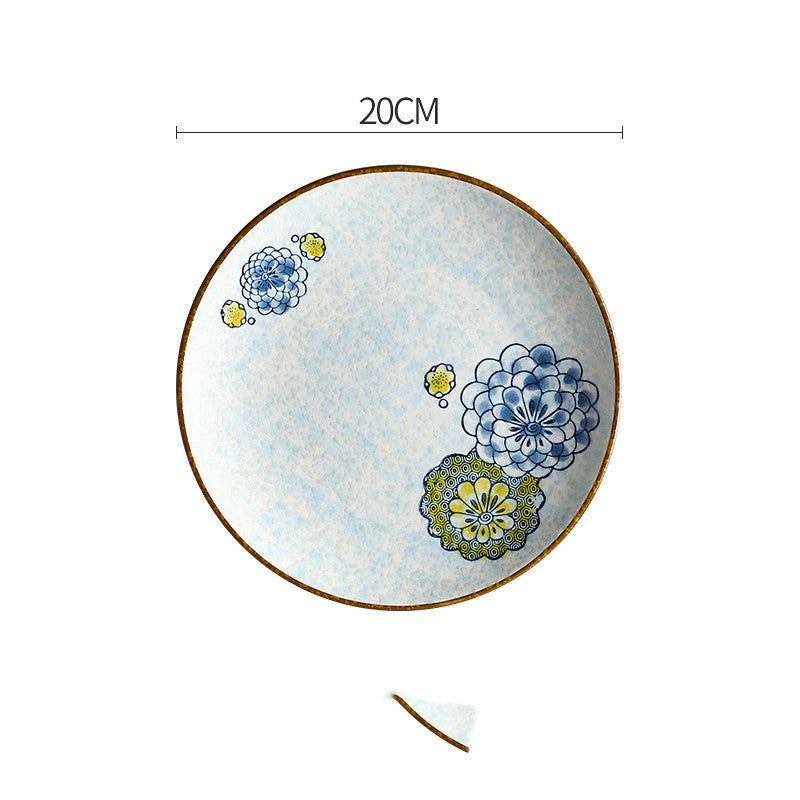 Creative Disc Flat Plate Shallow Plate Japanese Ceramic Tableware - Grand Goldman