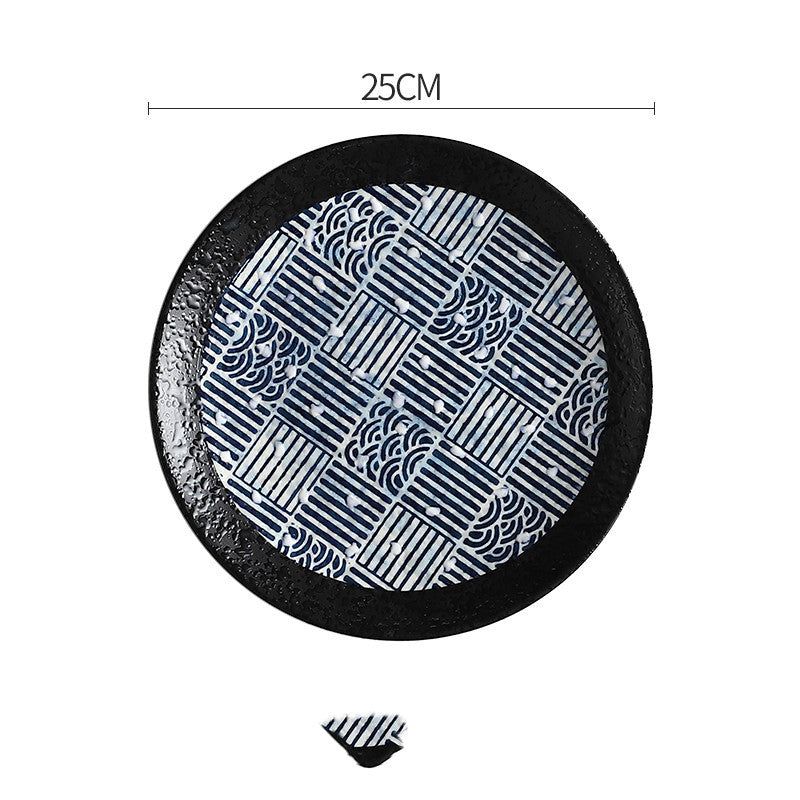 Creative Disc Flat Plate Shallow Plate Japanese Ceramic Tableware - Grand Goldman