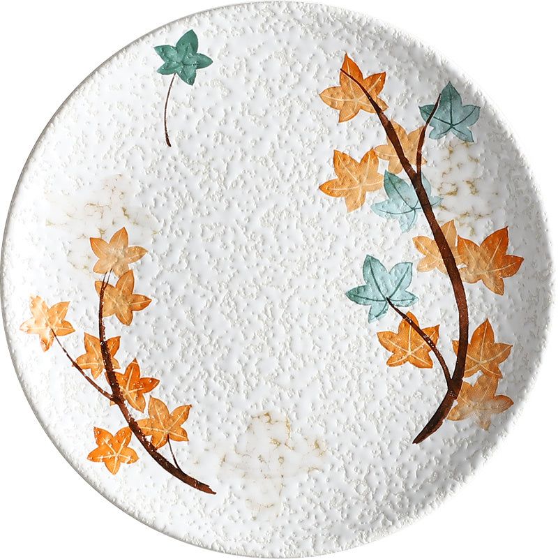 Creative Disc Flat Plate Shallow Plate Japanese Ceramic Tableware - Grand Goldman