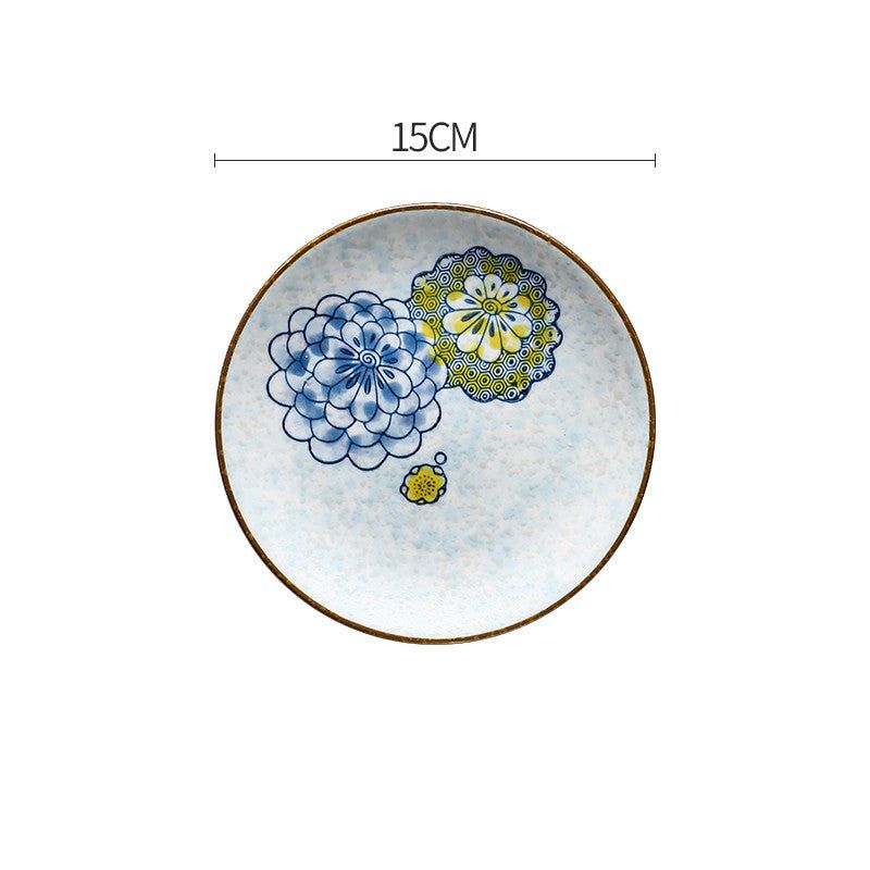 Creative Disc Flat Plate Shallow Plate Japanese Ceramic Tableware - Grand Goldman