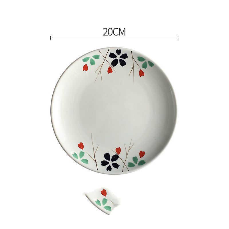 Creative Disc Flat Plate Shallow Plate Japanese Ceramic Tableware - Grand Goldman