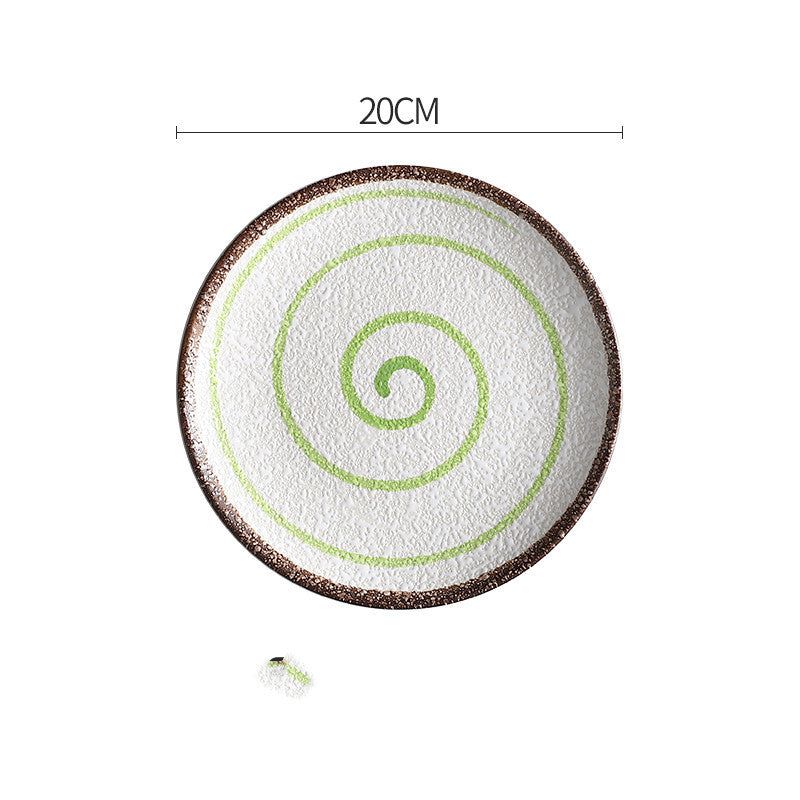 Creative Disc Flat Plate Shallow Plate Japanese Ceramic Tableware - Grand Goldman