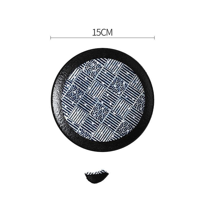 Creative Disc Flat Plate Shallow Plate Japanese Ceramic Tableware - Grand Goldman