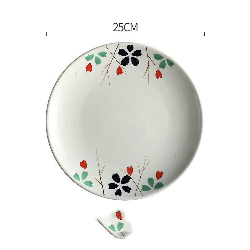 Creative Disc Flat Plate Shallow Plate Japanese Ceramic Tableware - Grand Goldman