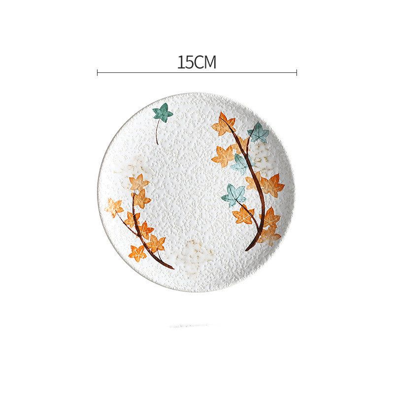 Creative Disc Flat Plate Shallow Plate Japanese Ceramic Tableware - Grand Goldman