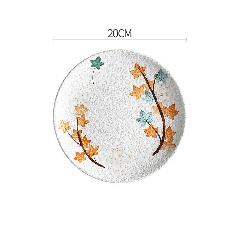 Creative Disc Flat Plate Shallow Plate Japanese Ceramic Tableware - Grand Goldman