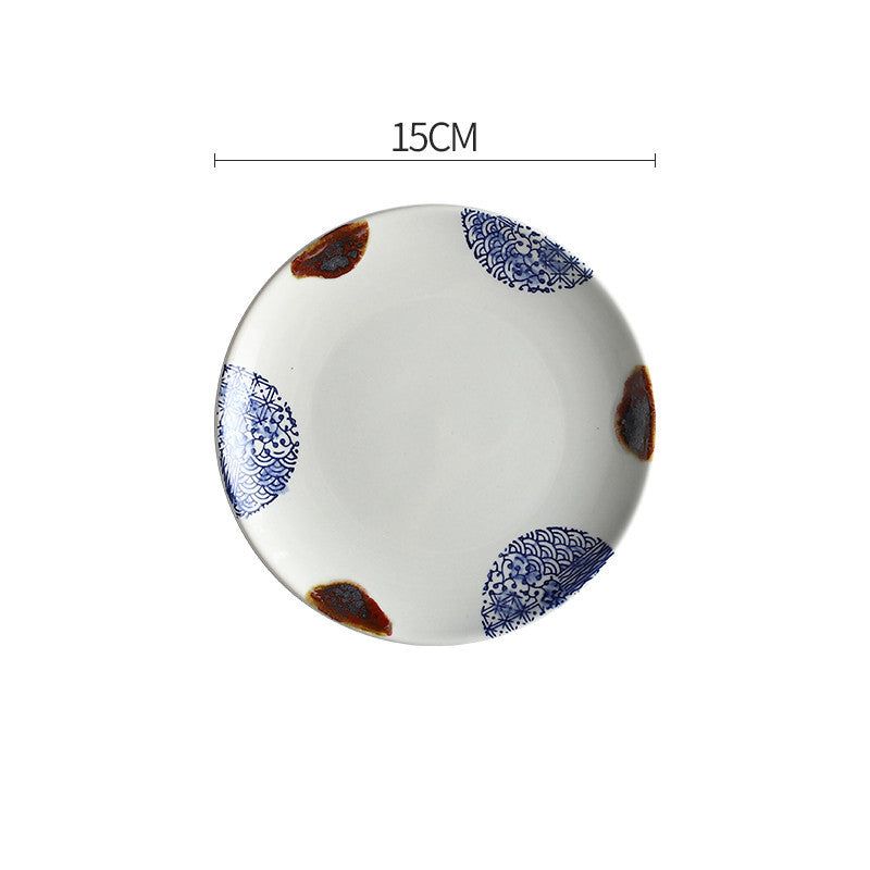 Creative Disc Flat Plate Shallow Plate Japanese Ceramic Tableware - Grand Goldman
