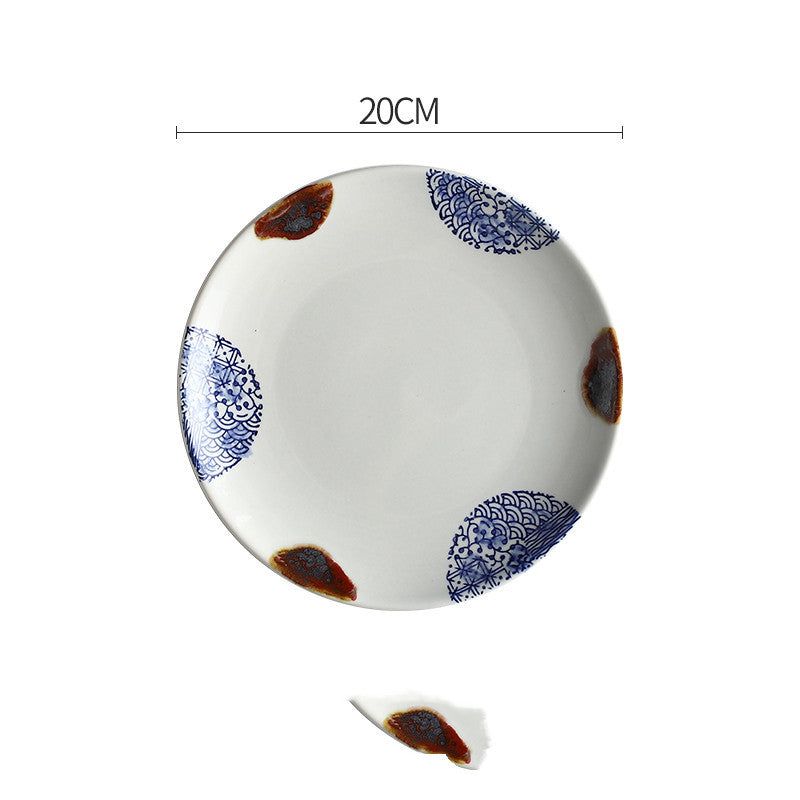 Creative Disc Flat Plate Shallow Plate Japanese Ceramic Tableware - Grand Goldman