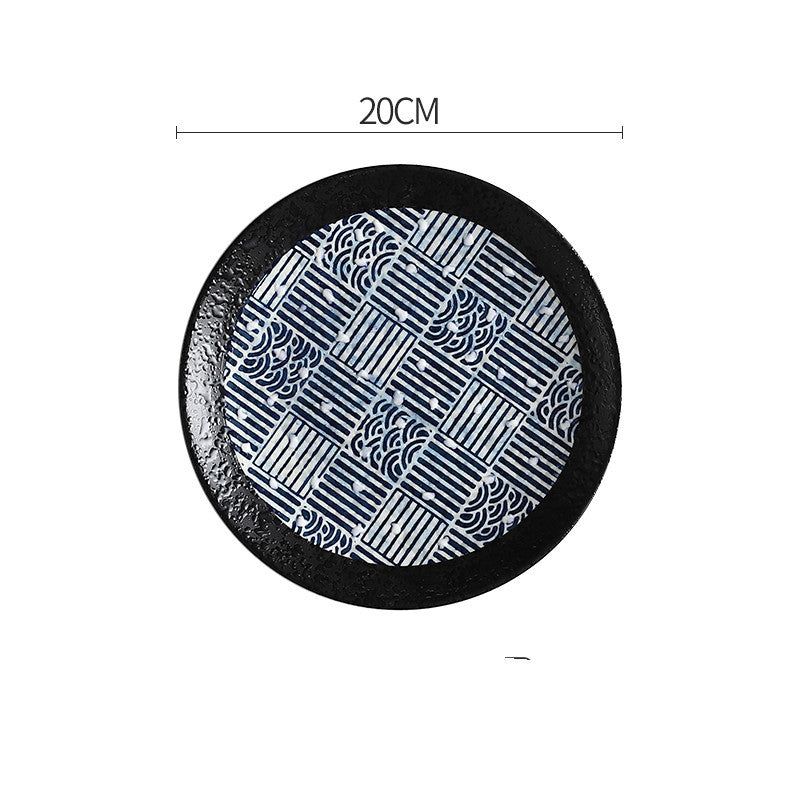 Creative Disc Flat Plate Shallow Plate Japanese Ceramic Tableware - Grand Goldman