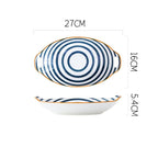 Creative Household Binaural Oval Ceramic Plate - Grand Goldman
