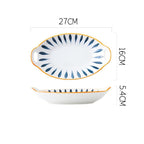 Creative Household Binaural Oval Ceramic Plate - Grand Goldman