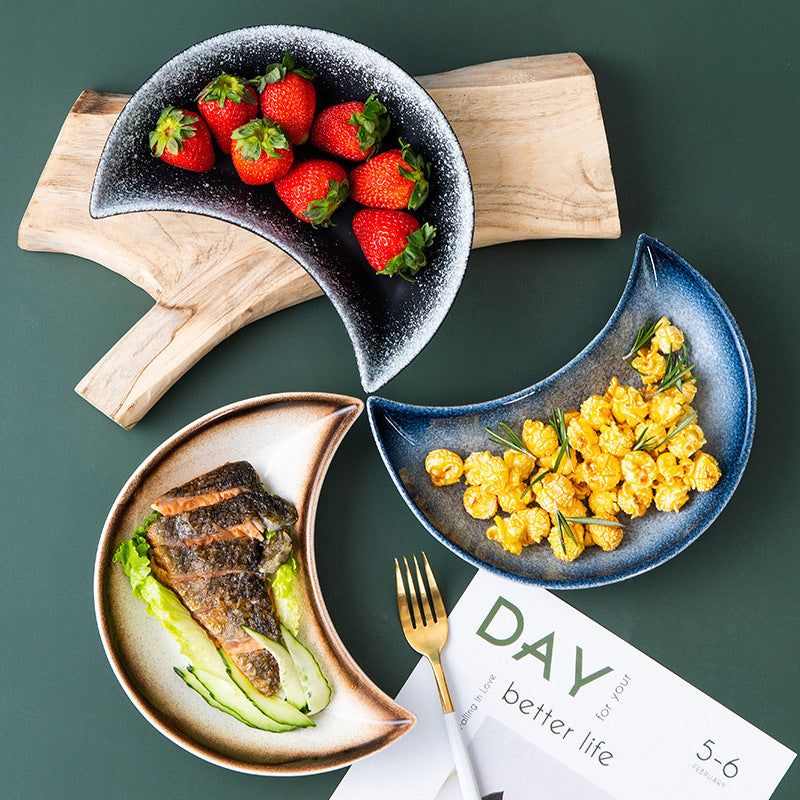 Creative Japanese Ceramic Tableware Moon Plate - Grand Goldman