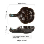 Creative Japanese Style Ceramic Plate Simple With Handle Plum-shaped Dish - Grand Goldman