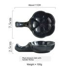 Creative Japanese Style Ceramic Plate Simple With Handle Plum-shaped Dish - Grand Goldman