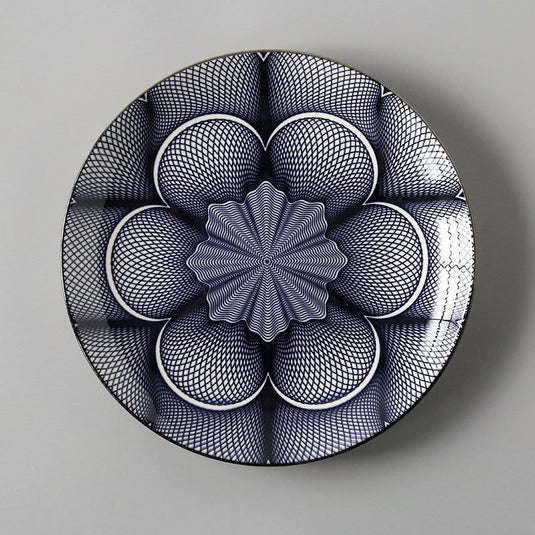 Creative Japanese ceramic plate large flat plate - Grand Goldman