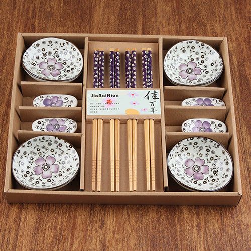 Creative Korean Plate Chopsticks Ceramic Tableware Set - Grand Goldman