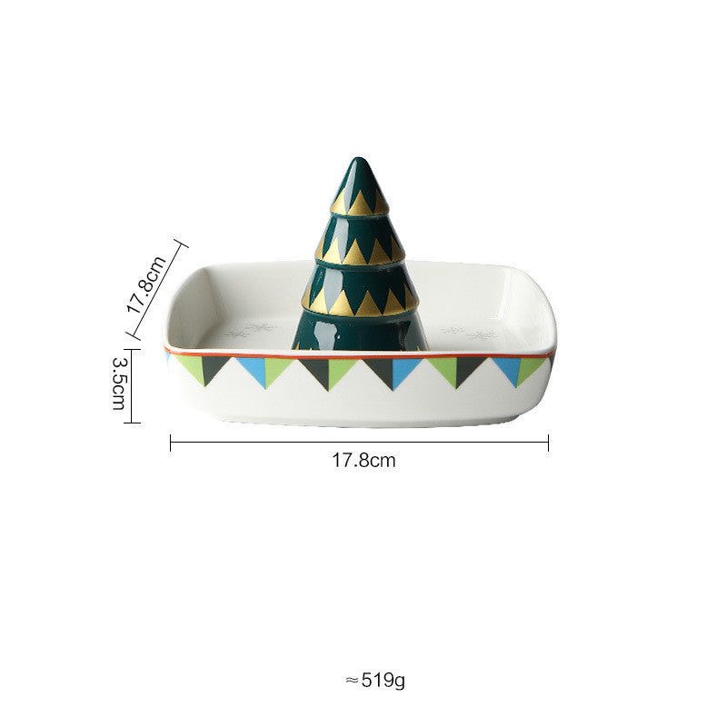 Creative Retro Christmas Cute Tableware Household Ceramic Plate - Grand Goldman