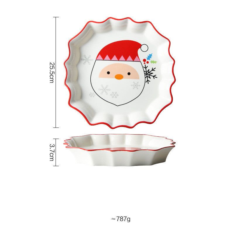 Creative Retro Christmas Cute Tableware Household Ceramic Plate - Grand Goldman