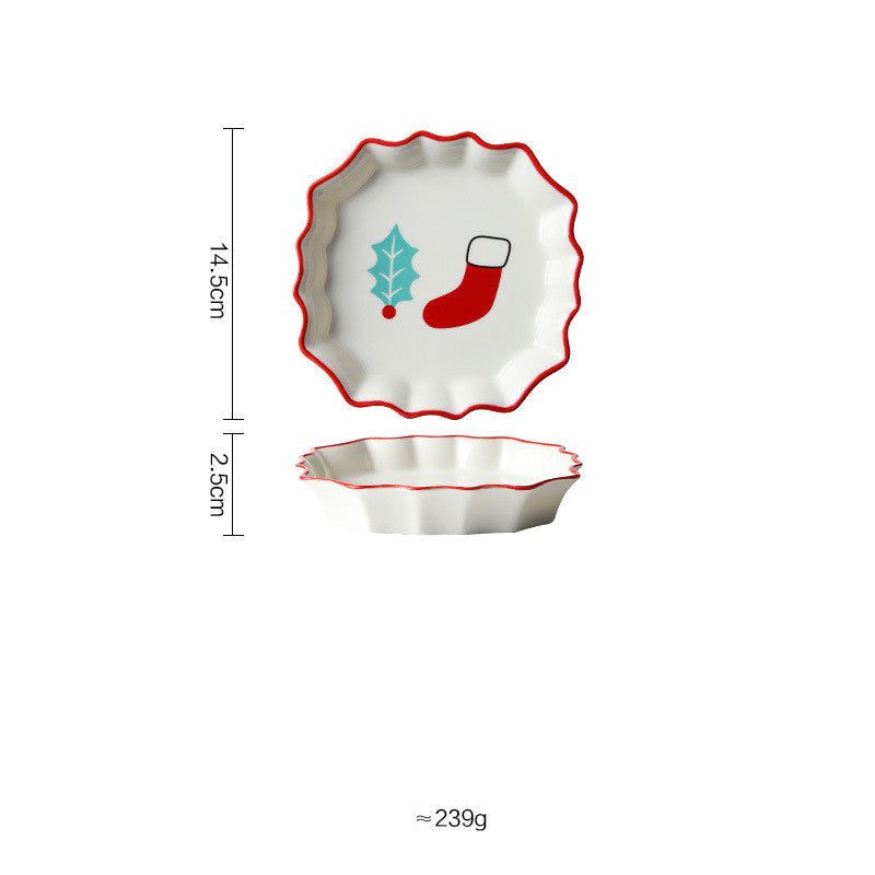 Creative Retro Christmas Cute Tableware Household Ceramic Plate - Grand Goldman
