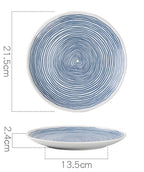 Creative Annual Ring Line Ceramic Dinner Plate Set - Grand Goldman