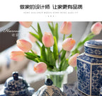 Creative Blue and White Porcelain Flower General Jar Large-capacity Tea Candy Sealed Storage Jar Ceramic Vase Crafts Home Decor - Grand Goldman