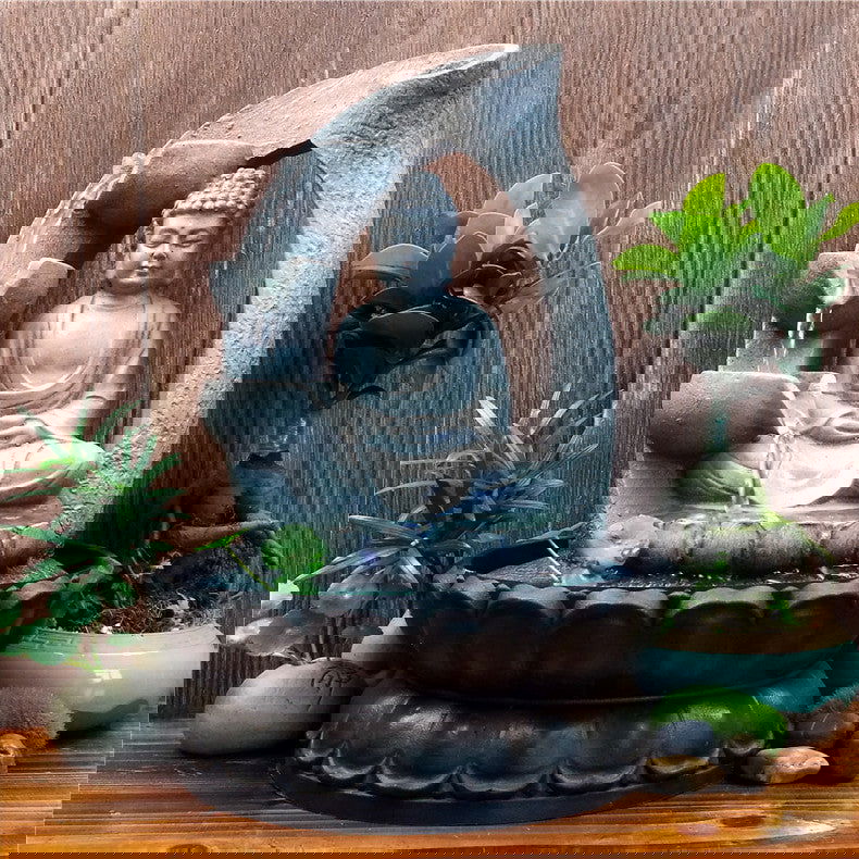 Creative Buddha Statue Resin Flowing Water Ornaments - Grand Goldman