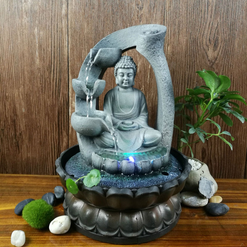 Creative Buddha Statue Resin Flowing Water Ornaments - Grand Goldman