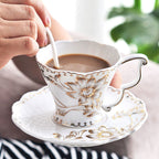 Creative Ceramic Bone China Lace Coffee Cup - Grand Goldman