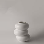 Creative Donut Shaped Vase Hydroponic White Ceramic Vase - Grand Goldman