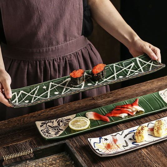 Creative Hand-painted Ceramic Cuisine Sushi Plate - Grand Goldman